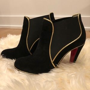 Christian Louboutin - Black Suede Booties - 39.5